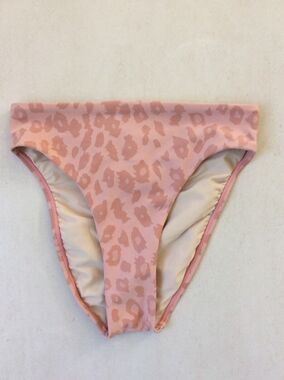 PilyQ Swim Bikini Bottom Animal Print High Leg Swimwear